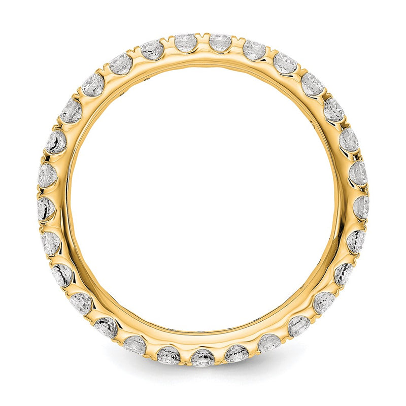 True Origin 14K Yellow Gold 1 carat Lab Grown Diamond VS+ F+ Size 7.5 Complete Eternity Wedding Band Ring
