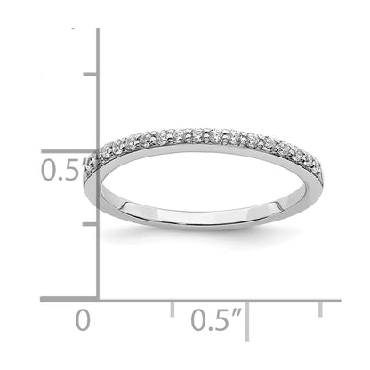 14K White Gold 1/5 carat Diamond Complete Wedding Band Ring