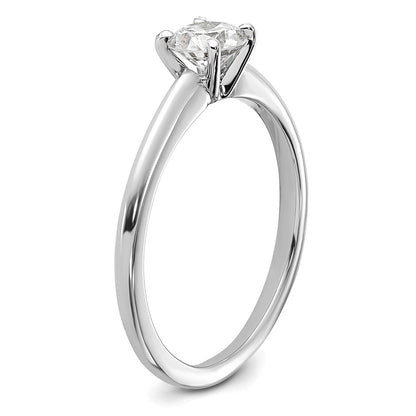14K White Gold 1/2 carat Certified Lab Grown Diamond VS+ F+ Round Complete Solitaire Engagement Ring