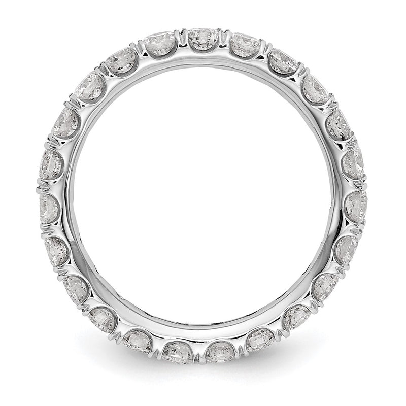 14K White Gold Polished Size 7 U-Shared Prong 2 carat Diamond Complete Eternity Wedding Band Ring