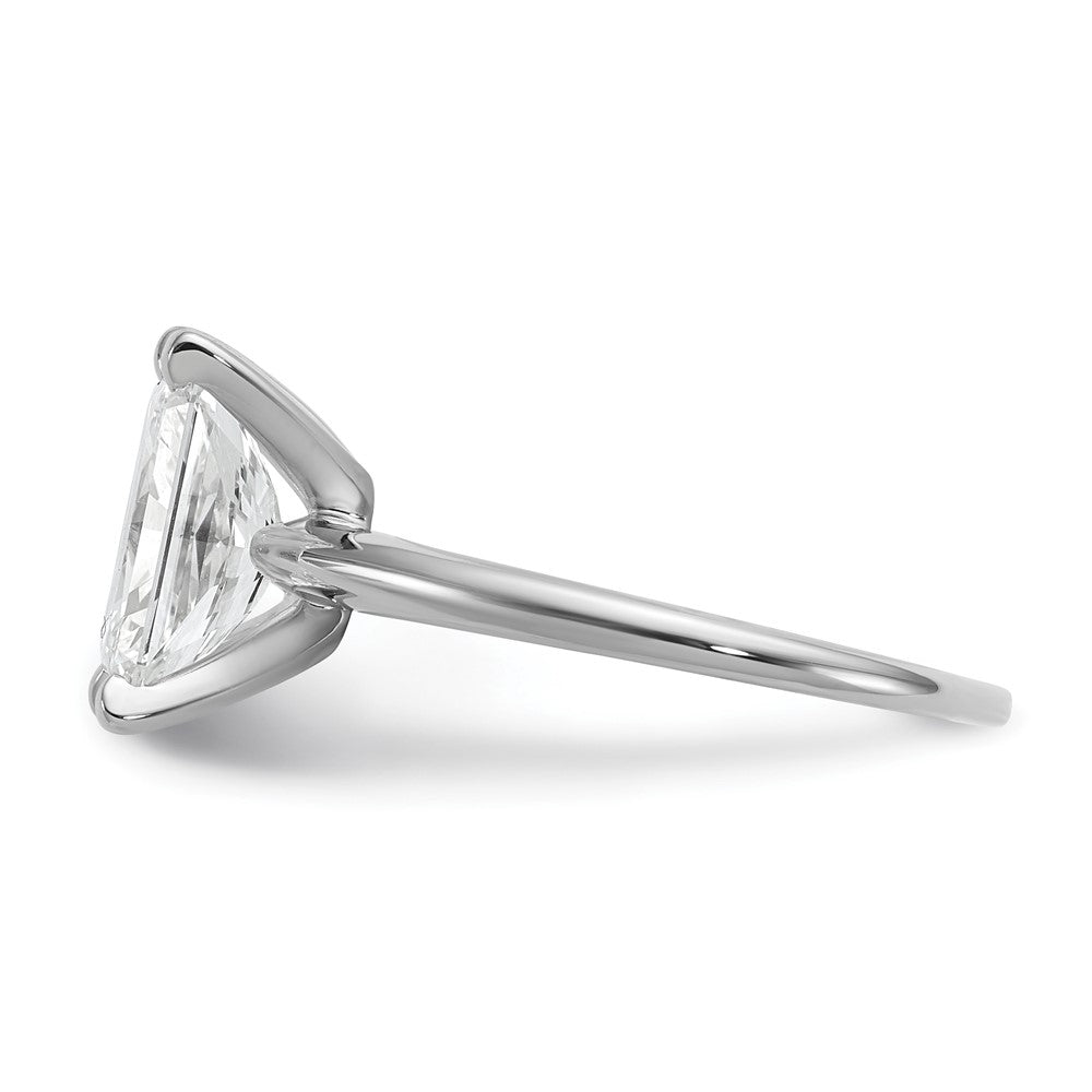 14K White Gold 2 1/2 carat Lab Grown Diamond VS+ F+ Radiant Solitaire Complete Engagement Ring