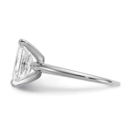 14K White Gold 2 1/2 carat Lab Grown Diamond VS+ F+ Radiant Solitaire Complete Engagement Ring