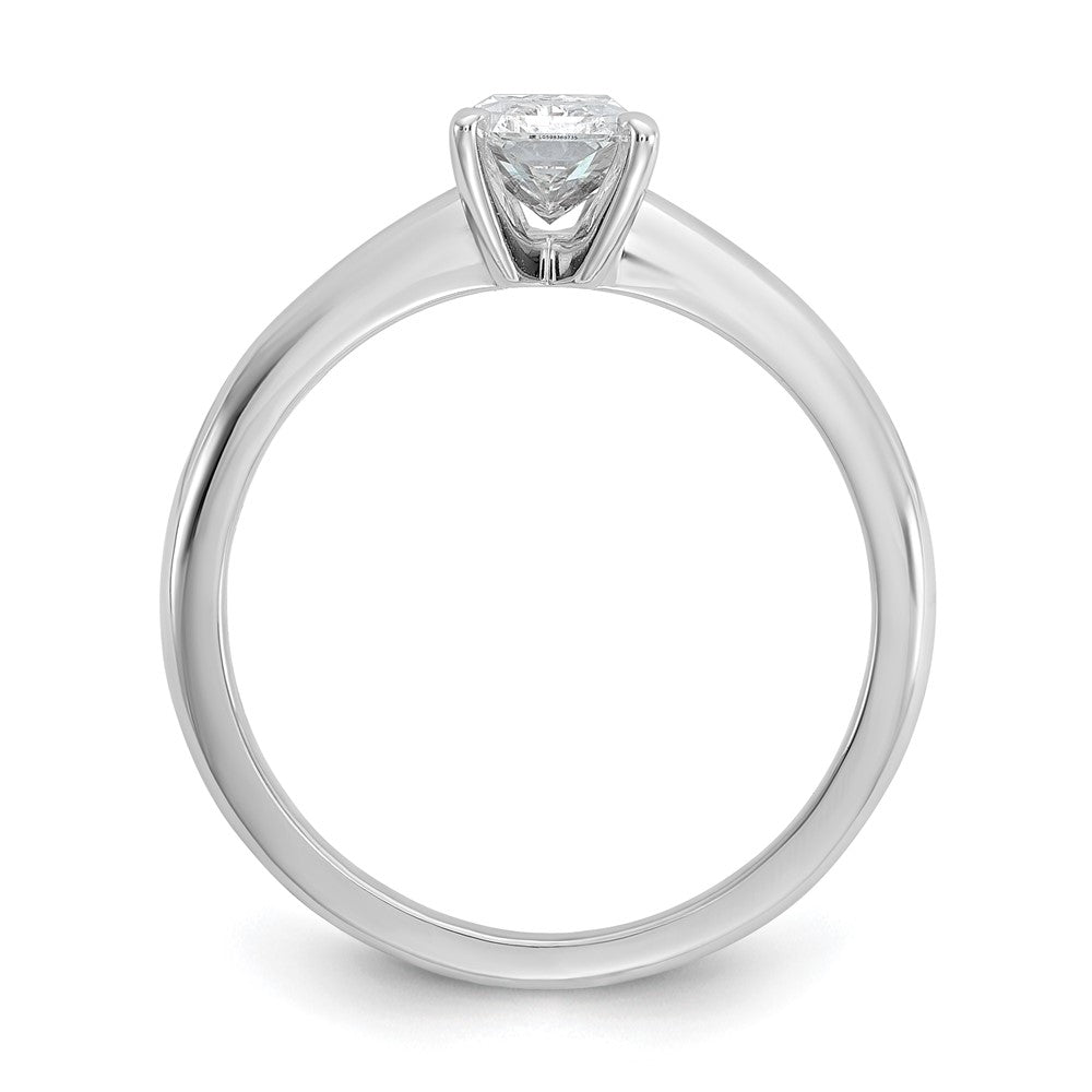 14K White Gold 1 carat Lab Grown Diamond VS+ F+ Radiant Solitaire Complete Engagement Ring