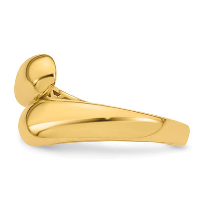 14K Yellow Gold Polished Size 7 Bypass Ring