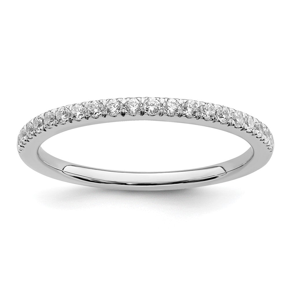 14K White Gold 1/4 carat Diamond Complete Wedding Band Ring