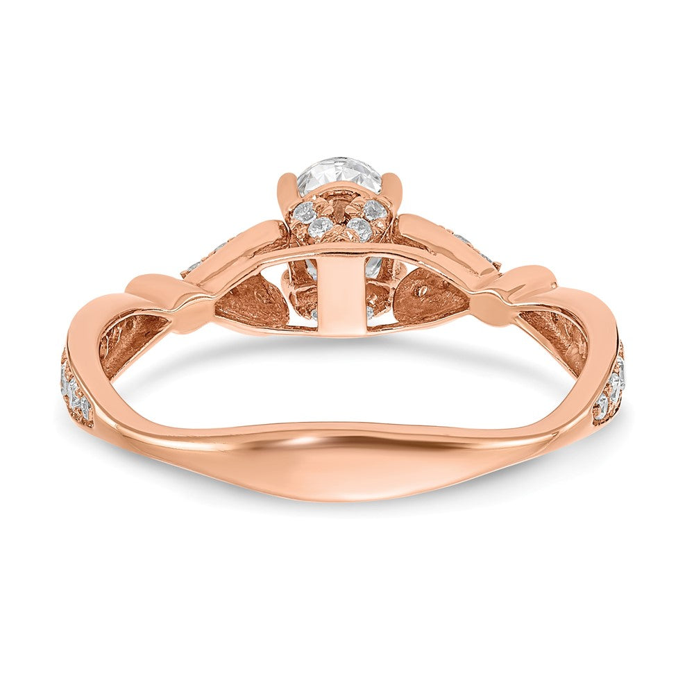 14K Rose Gold Diamond Semi-mount Engagement Ring