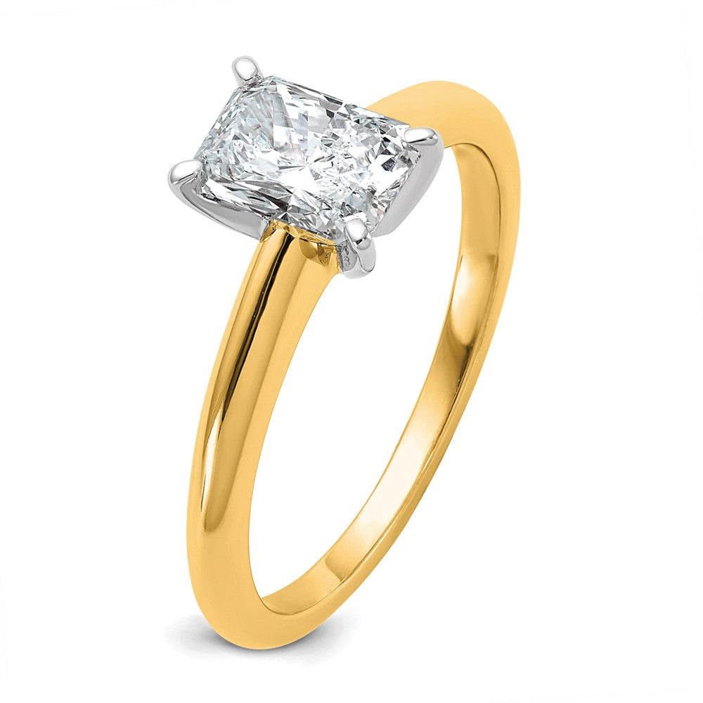 14K Two-Tone Gold Two-tone 1 carat Lab Grown Diamond VS+ F+ Radiant Solitaire Complete Engagement Ring