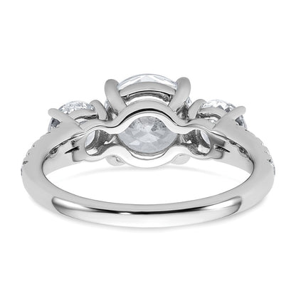True Origin 14K White Gold 2 carat Lab Grown Diamond VS+ F+ Complete Oval Three Stone Ring