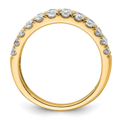 True Origin 14K Yellow Gold 1 1/4 carat Lab Grown Diamond VS+ F+ Double Row Complete Wedding Band Ring