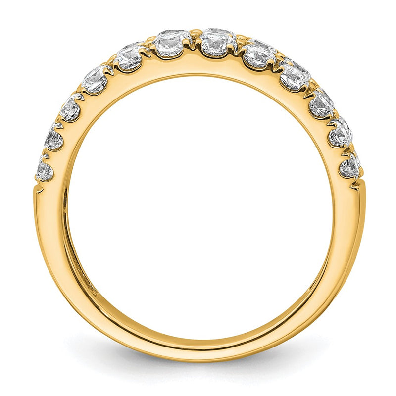 True Origin 14K Yellow Gold 1 1/4 carat Lab Grown Diamond VS+ F+ Double Row Complete Wedding Band Ring