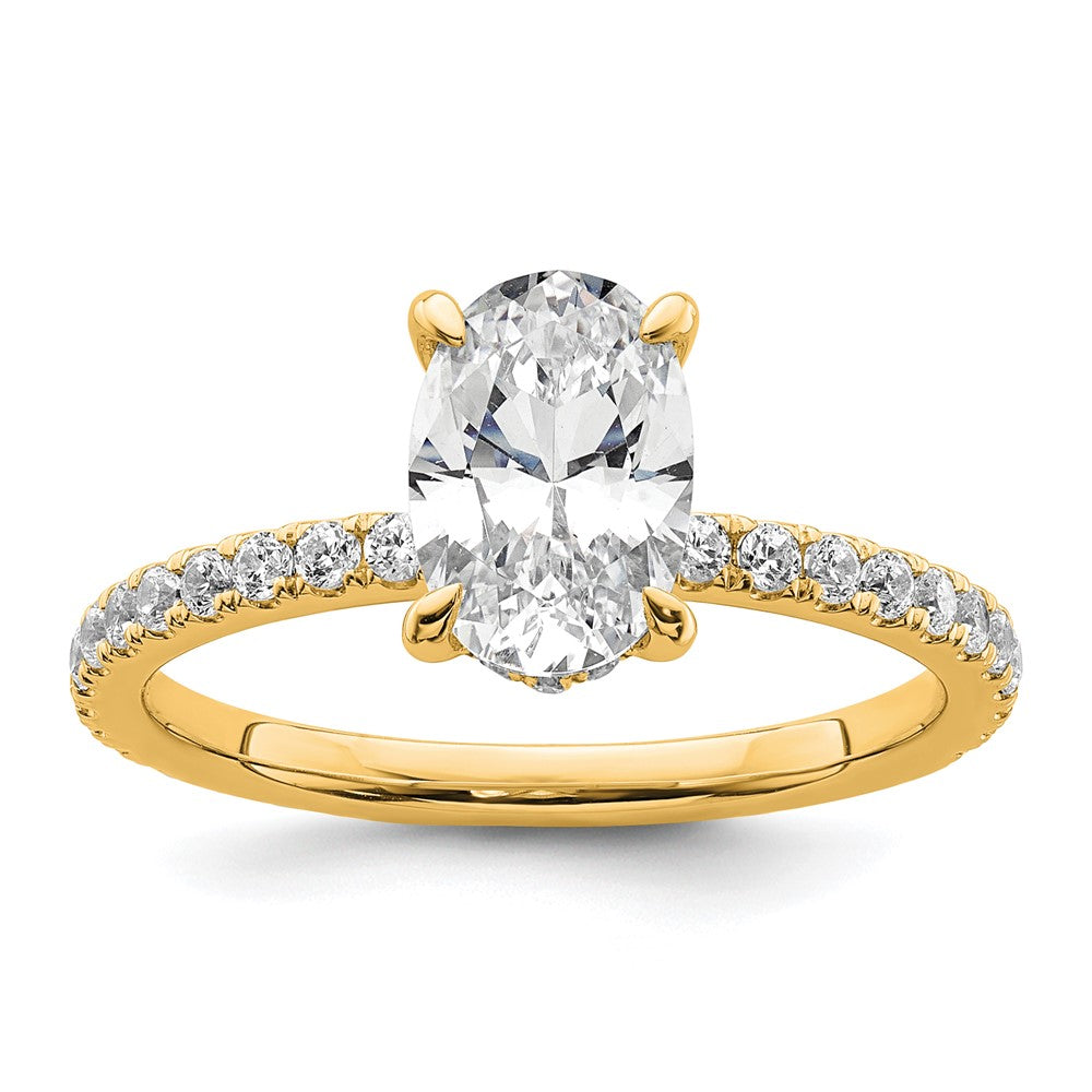 14K Yellow Gold 1 7/8 carat Certified Lab Grown Diamond VS+ F+ Oval ...