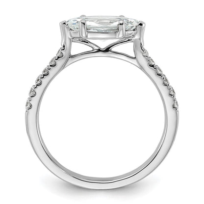 14K White Gold East West (Holds 1 carat (10.5x5.6mm) Marquise Center) 1/5 carat Diamond Semi-Mount Engagement Ring