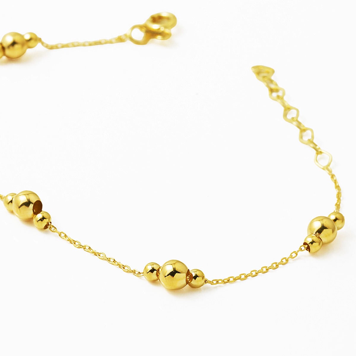 14K Yellow Gold Minimalist Bead Chain Bracelet