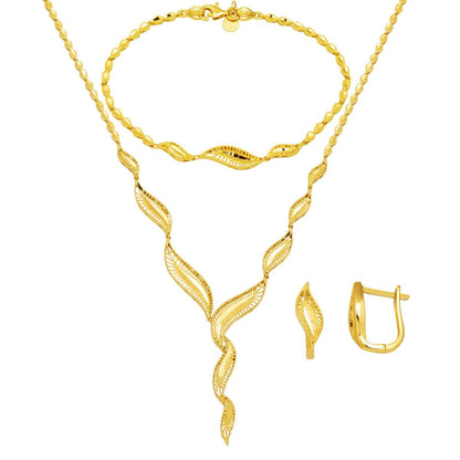 14K Yellow Gold River Wedding Set