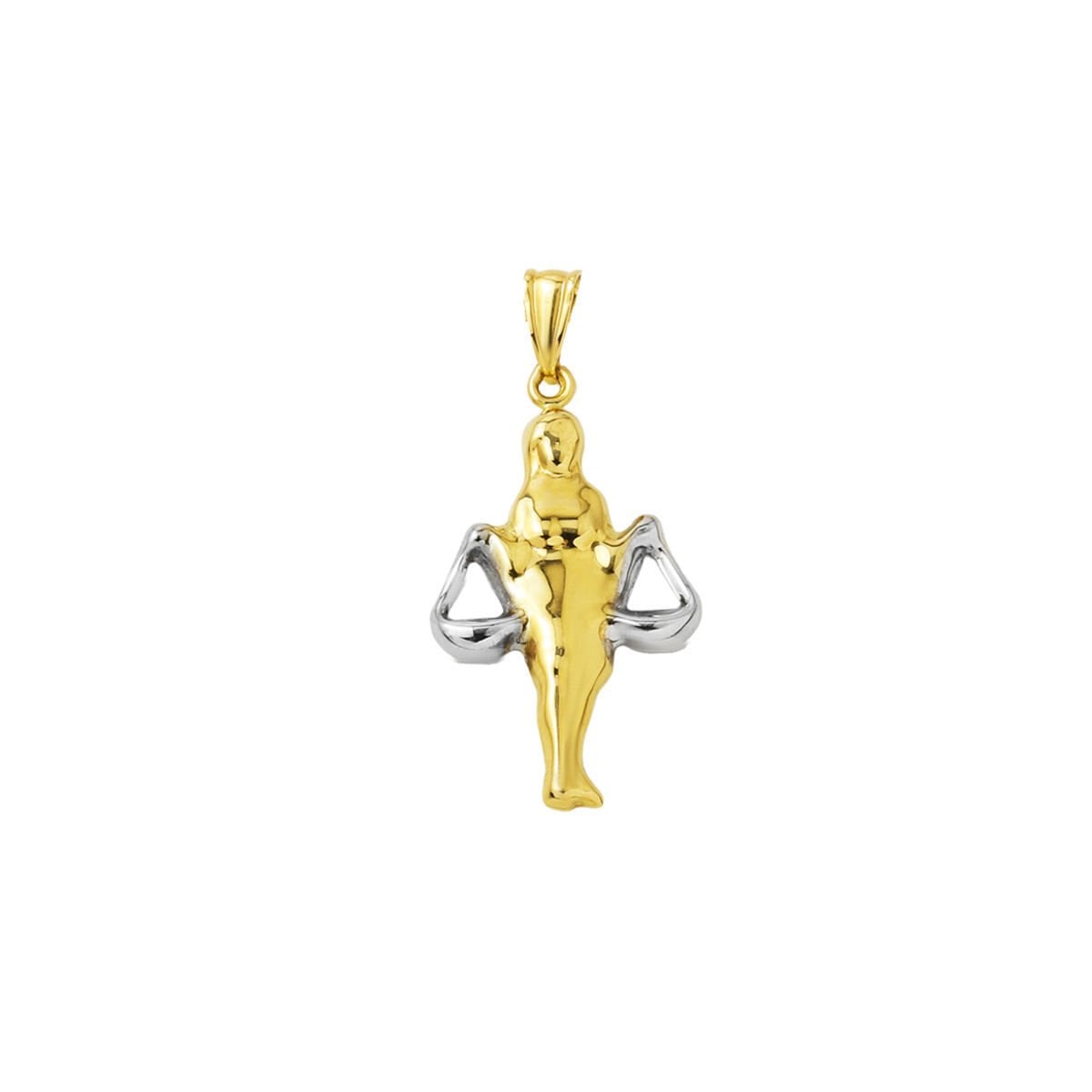 14K Yellow Gold Libra Zodiac Pendant