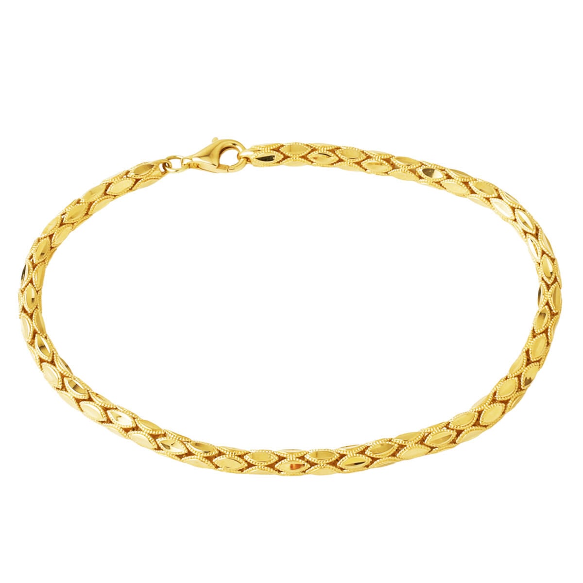 14K Yellow Gold Hittite Design Chain Bracelet