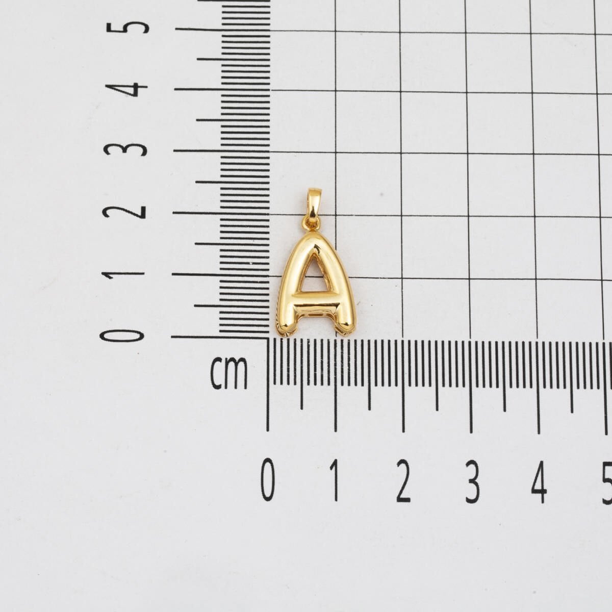 14K Yellow Gold Balloon Initial A Necklace