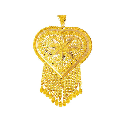 14K Yellow Gold Laurel Indian Style Pendant