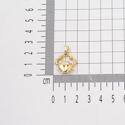 14K Yellow Gold Cancer Zodiac Necklace