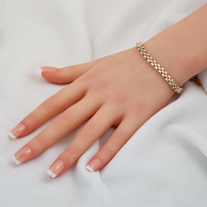 14K Yellow Gold Designer Inspired Band Unisex Bracelet