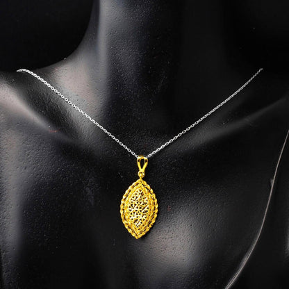 14K Yellow Gold Marquise Flower of Life Pendant