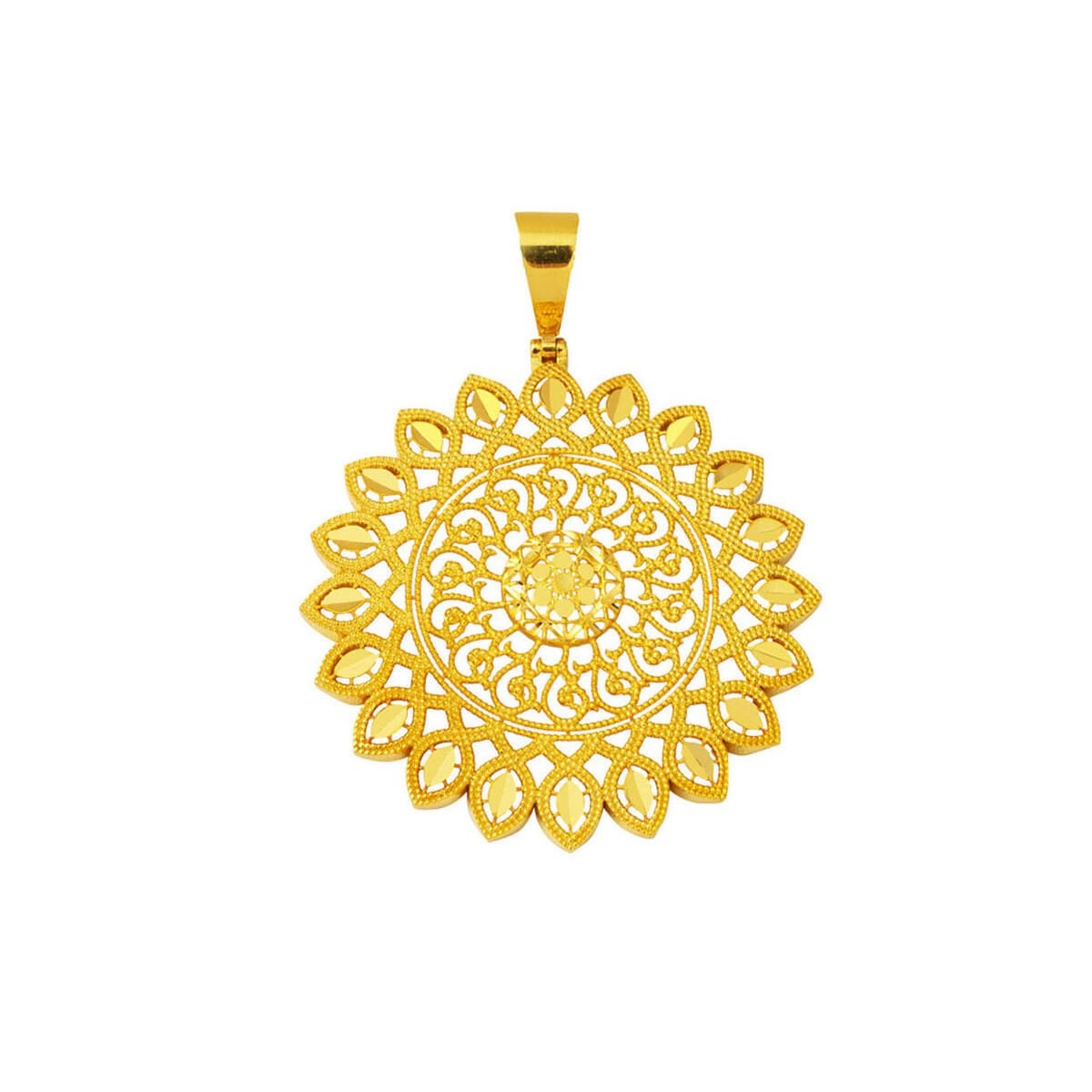 14K Yellow Gold Sun Cycle Pendant