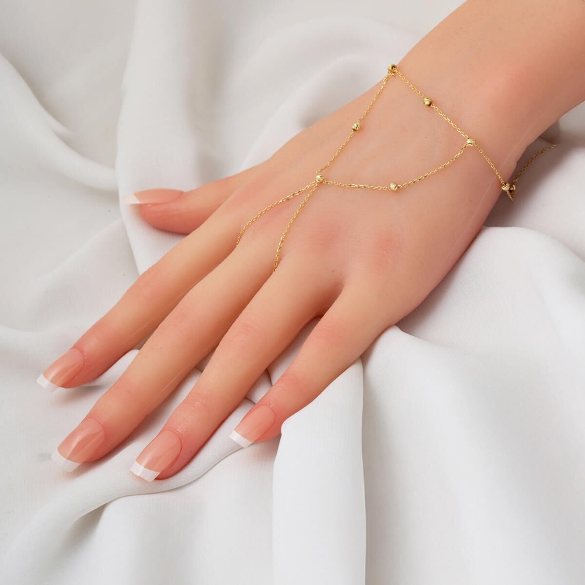 14K Yellow Gold Shahmaran Gold Bead Ring Bracelet