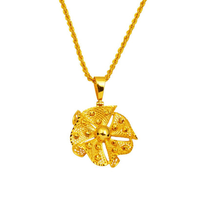 14K Yellow Gold Gold Bead Filigree Necklace