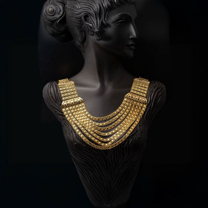 14K Yellow Gold 7 Row Urfa Handcrafted Collar Necklace