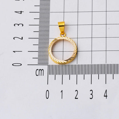 14K Yellow Gold Quarter Coin Attachable Bezel Necklace