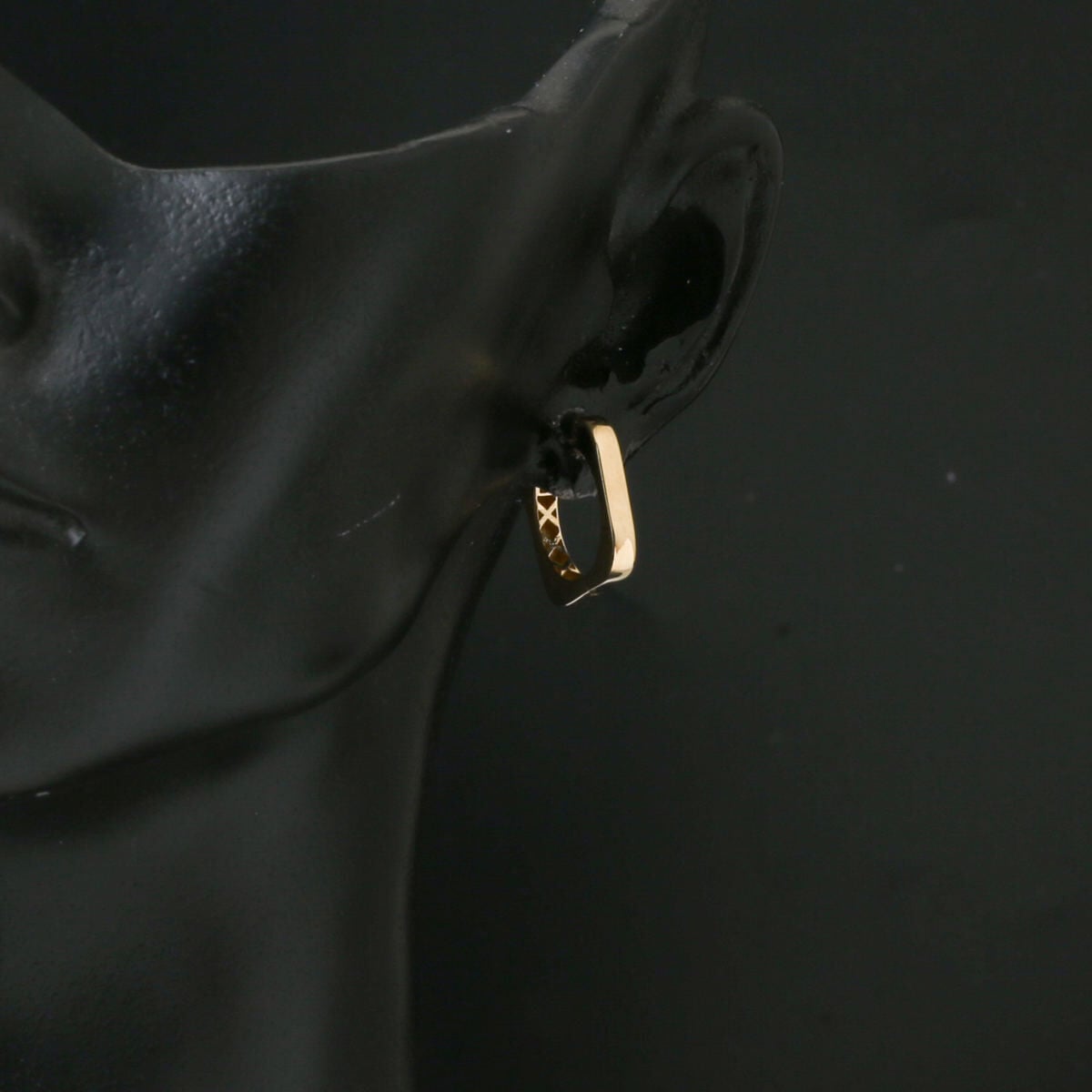 14K Yellow Gold Square-Cut Cubic Zirconia Hoop Earrings (2.25 g)