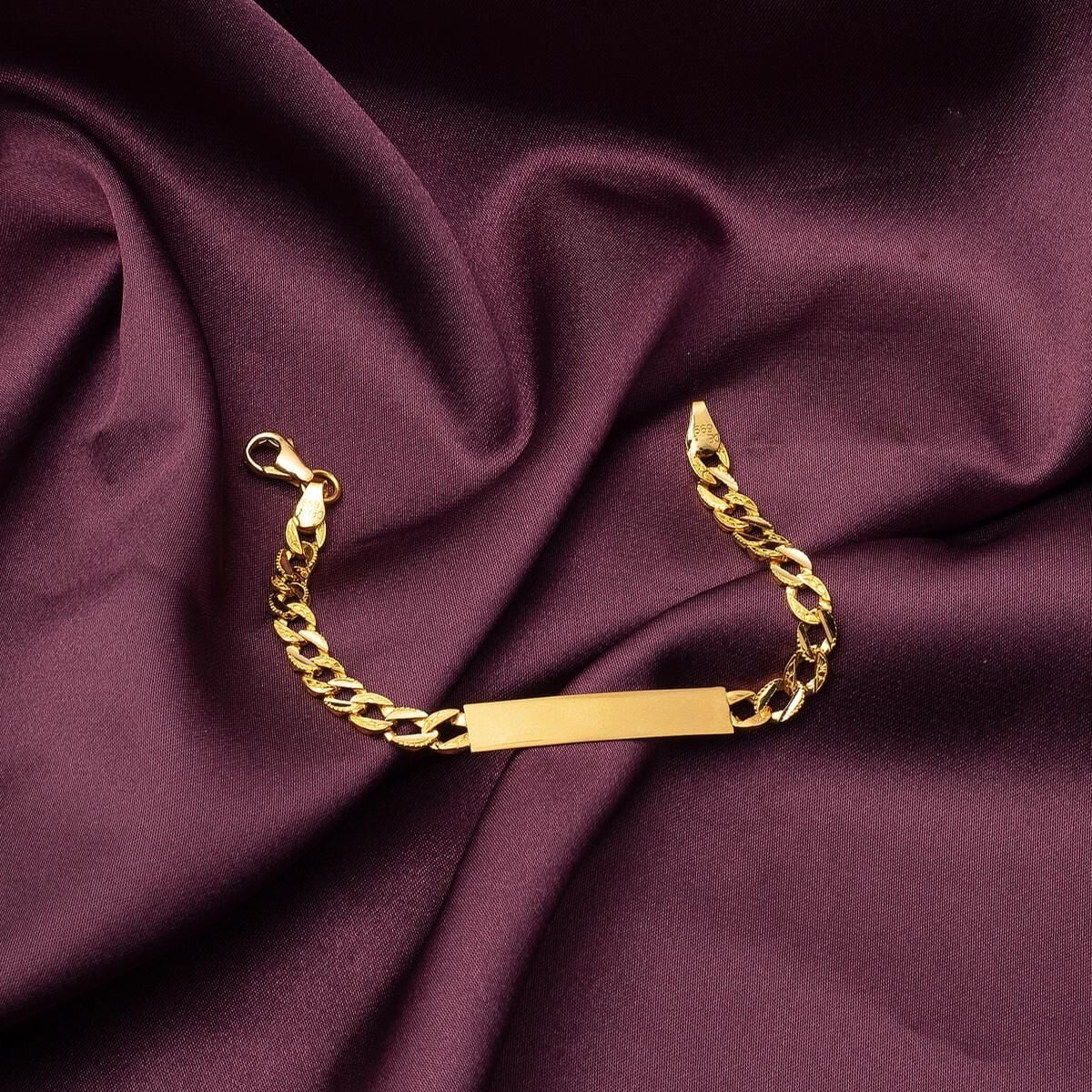 22K Yellow Gold Name Children's ID Bracelet
