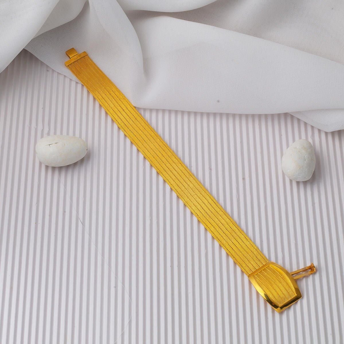 22K Yellow Gold 7 Row Trabzon Mesh Bracelet
