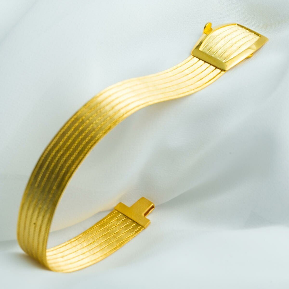 22K Yellow Gold 7 Row Trabzon Mesh Bracelet