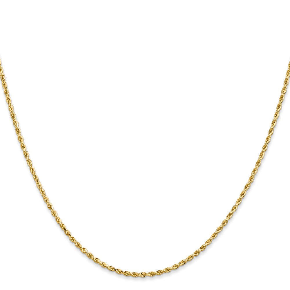 3 Inch 14K Yellow Gold 1.5mm Diamond Cut Rope Chain Necklace