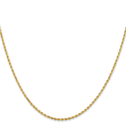 20 Inch 14K 1.5mm Diamond-Cut Rope Chain Necklace