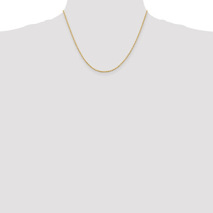 18 Inch 14K 1.5mm Diamond-Cut Rope Chain Necklace