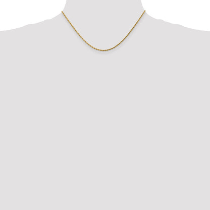 16 Inch 14K 1.75mm Diamond-Cut Rope Chain Necklace