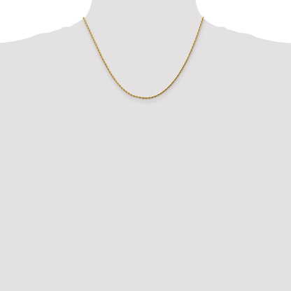 18 Inch 14K 1.75mm Diamond-Cut Rope Chain Necklace