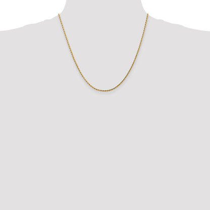 20 Inch 14K 1.75mm Diamond-Cut Rope Chain Necklace