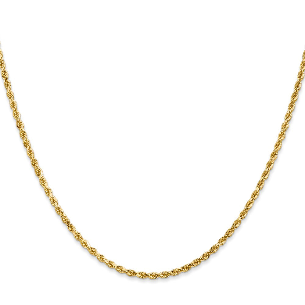 18 Inch 14K 2mm Diamond-Cut Rope Chain Necklace