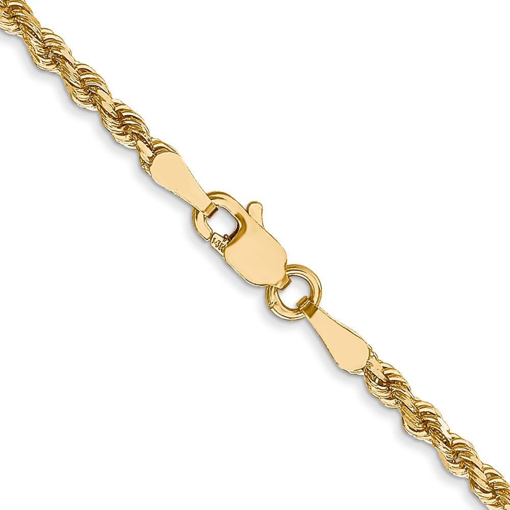 18 Inch 14K Yellow Gold 2.5mm Diamond Cut Rope Chain Necklace