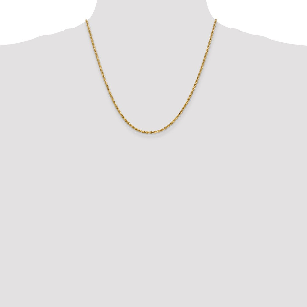 20 Inch 14K 2.5mm Diamond-Cut Rope Chain Necklace