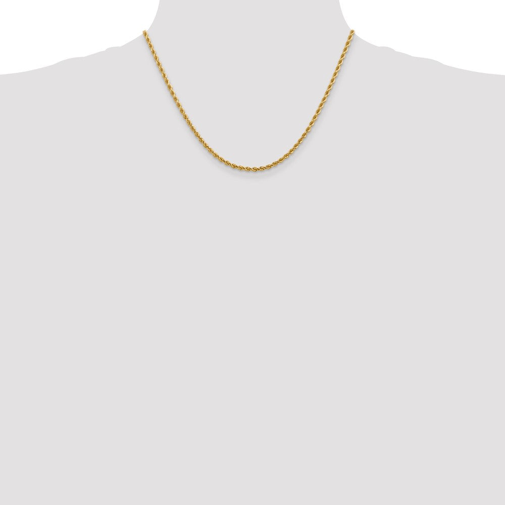 18 Inch 14K 2.75mm Diamond-Cut Rope Chain Necklace