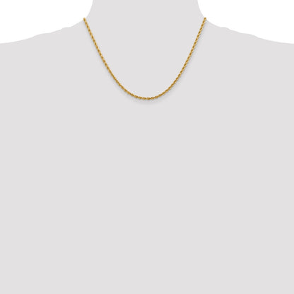 18 Inch 14K 2.75mm Diamond-Cut Rope Chain Necklace