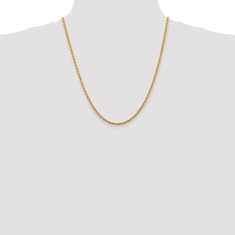 22 Inch 14K 2.75mm Diamond-Cut Rope Chain Necklace