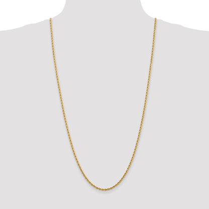 30 Inch 14K 2.75mm Diamond-Cut Rope Chain Necklace