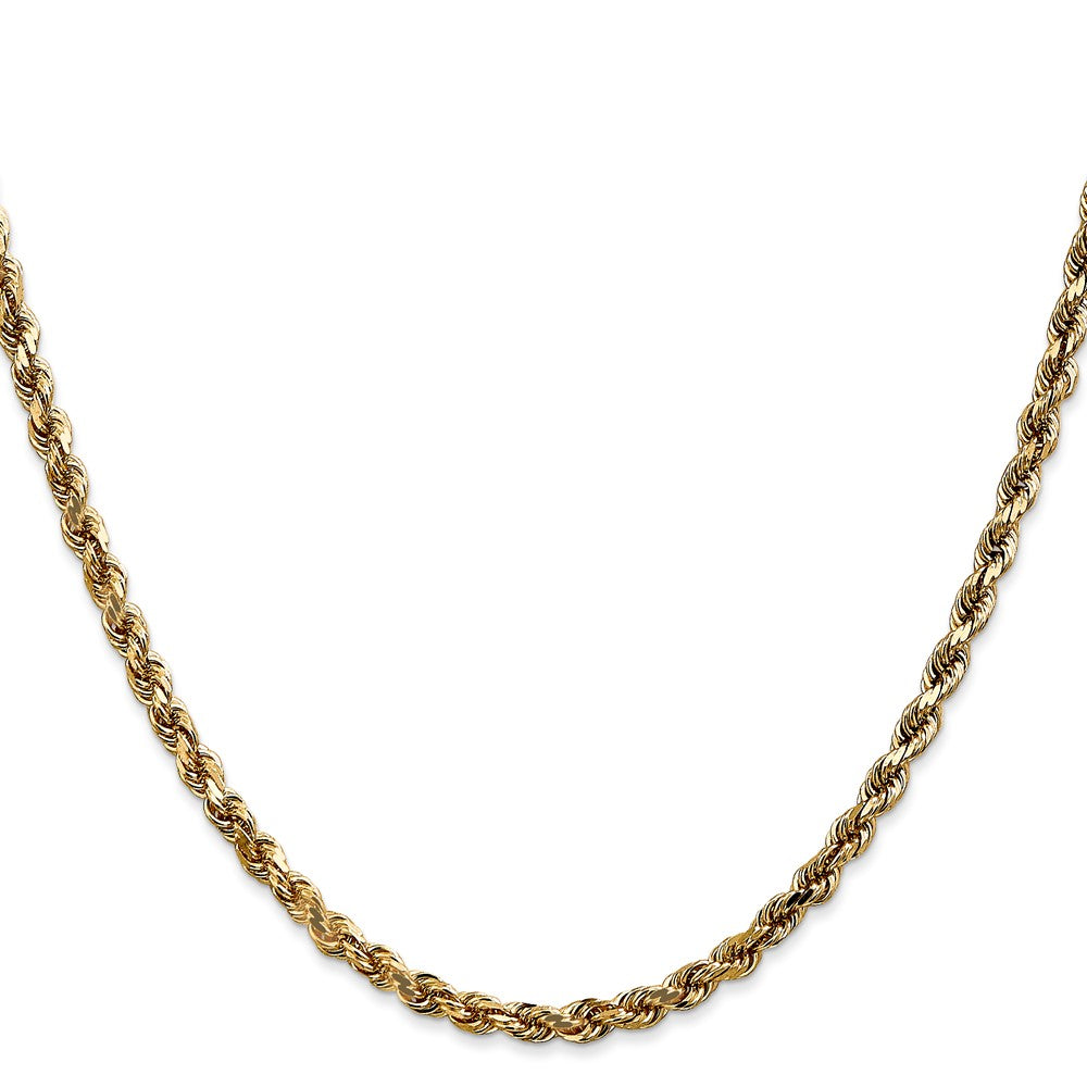 20 Inch 14K 3.5mm Diamond-Cut Rope Chain Necklace