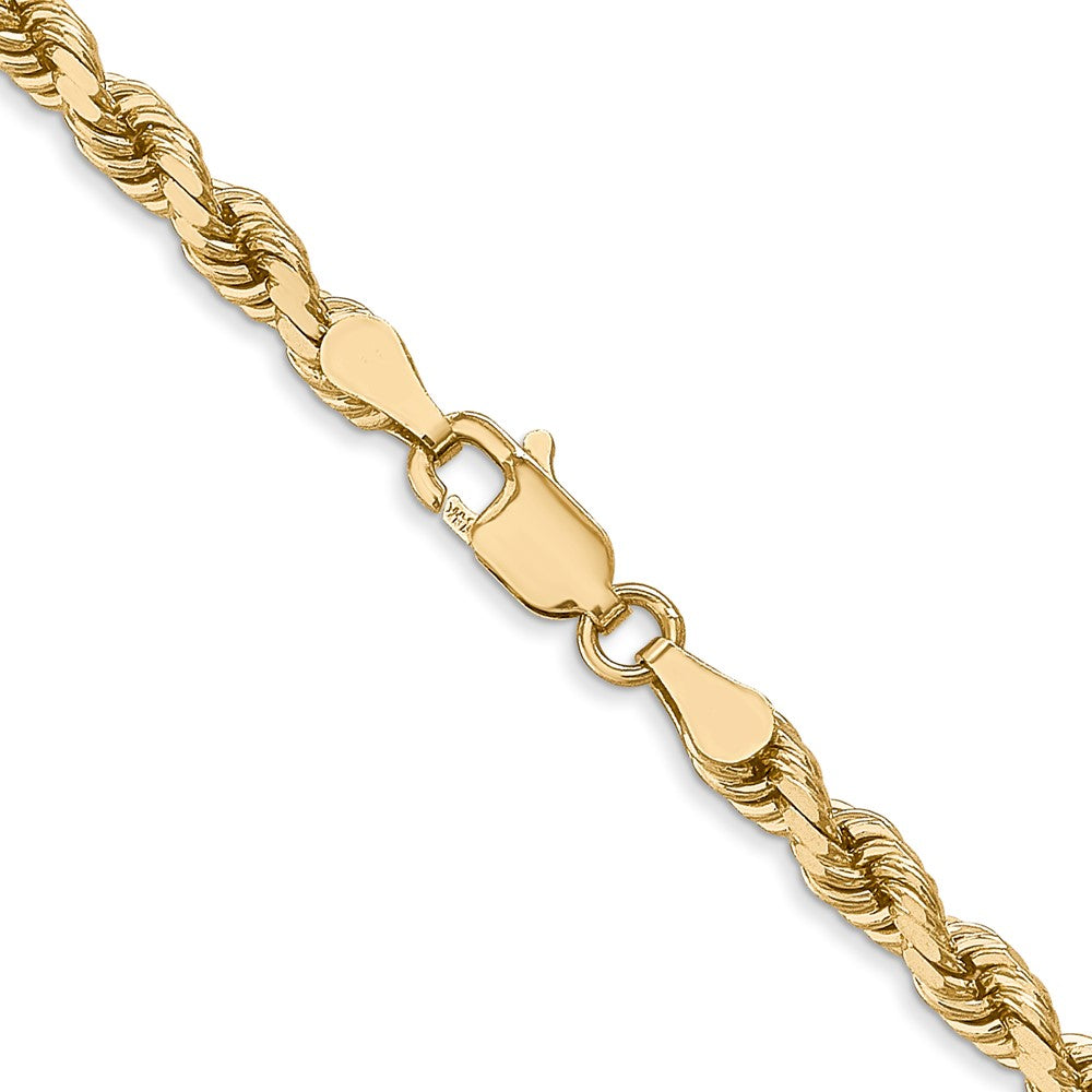 20 Inch 14K 4mm Diamond-Cut Rope Chain Necklace