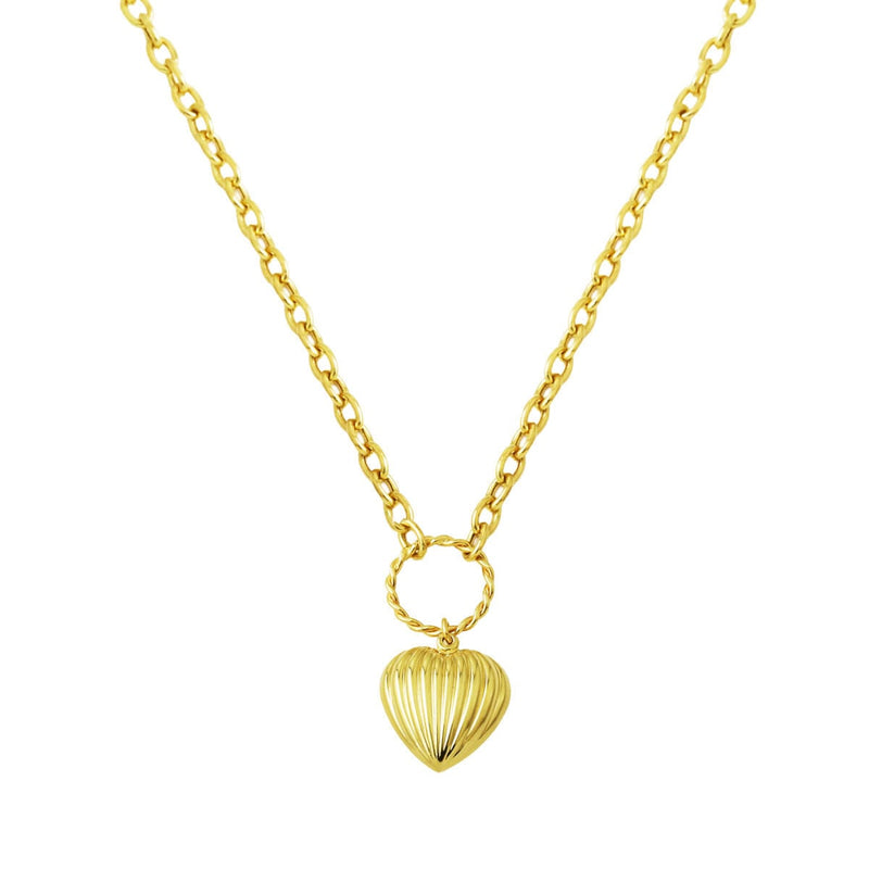 14K Yellow Gold Heart Chain Necklace (9.5 g)